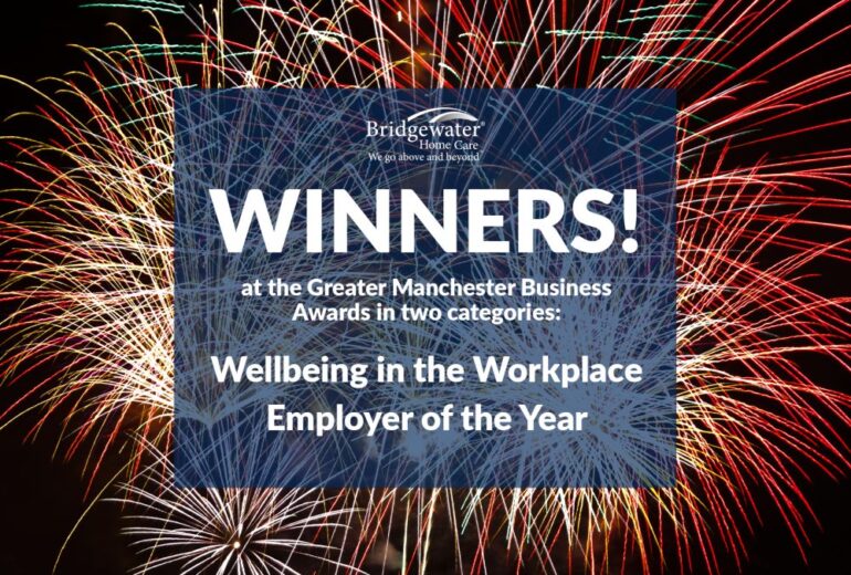Bridgewater Home Care winners at the Greater Manchester Business Awards in two categories