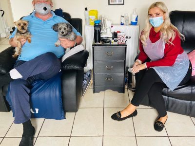Bridgewater Home Care Carer and Client with Dogs